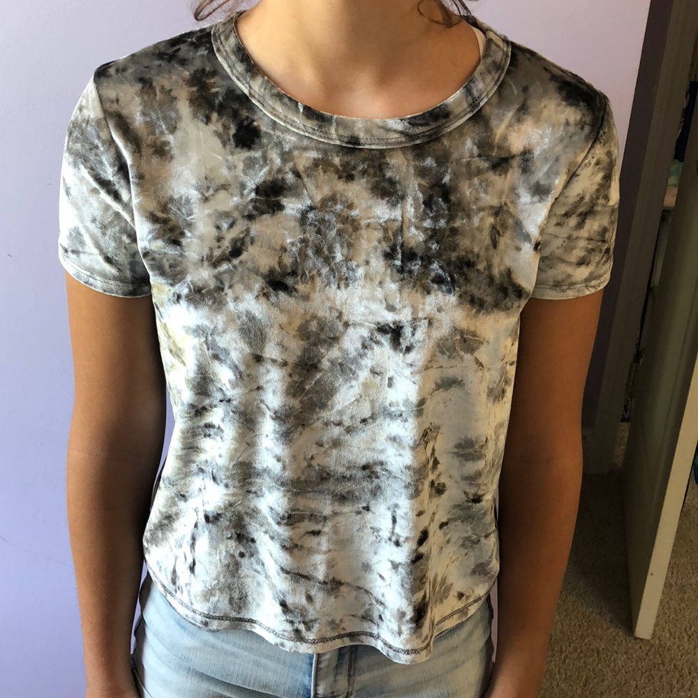 Grey velvet shirt